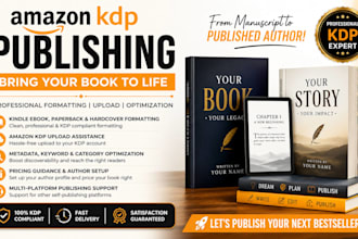 publish, format, and upload your book on amazon KDP