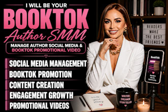 be your booktok author SMM manage author social media booktok promotional video