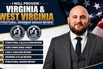 provide virginia and west virginia structural engineer design review