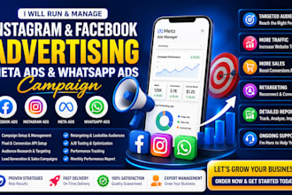 run and manage instagram facebook advertising meta ads whatsapp ads campaign