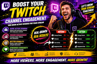 boost your twitch channel engagement and grow active viewers for your stream