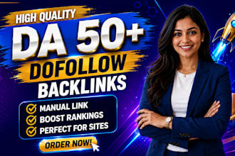 increase domain authority moz da 50 plus with SEO backlinks