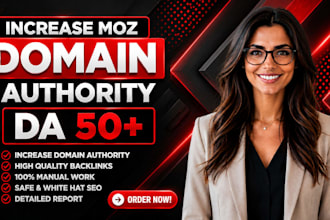 increase domain authority moz da 50 plus with SEO backlinks