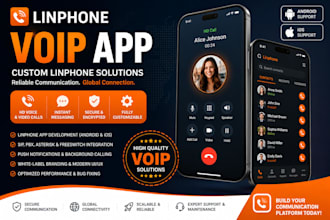 develop or rebuild softphone app, linphone app, video calling app, ai voice, sms