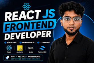 develop react js frontend and fix react bugs and UI issues