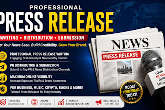 do press release, press release writing, distribute press release, submit PR
