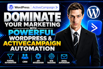 do wordpress activecampaign funnel automation,site tracking ,api integration,CRM