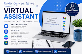 be your reliable virtual assistant for email, canva and data entry