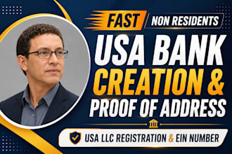 do USA bank creation USA proof of address US llc for non residents US bank