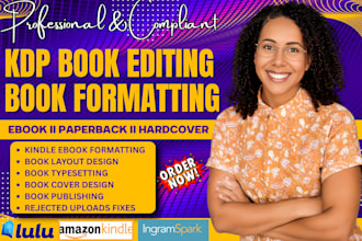 do book formatting for amazon KDP, typesetting, and book layout design