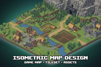 do isometric tilemap, isometric tileset, unity game environment pixel map2d game