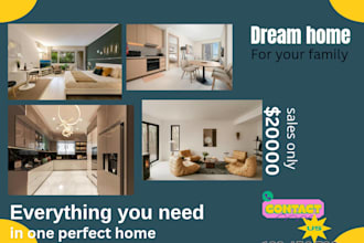 design professional real estate flyers, brochures, and posts