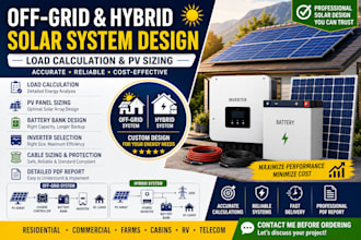 design off grid hybrid solar system load calculation and pv sizing