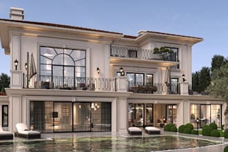 optimize your 3d mansion exterior,private villa to realistic rendering in revit