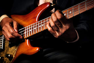 record real bass, acoustic brass, and electric guitar tracks for any music style