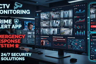 develop secure cctv monitoring, crime alert, emergency, and camera apps