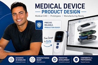 design medical device product, medical cad, healthcare product prototype 3d