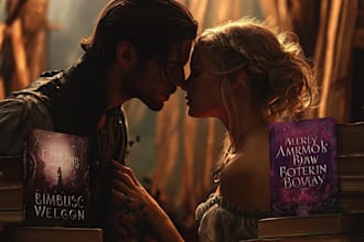 draw nsfw book cover art semi realistic couple art