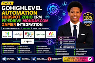 gohighlevel automation hubspot zoho crm pipedrive monday com zapier integration