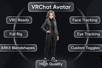 create custom vrchat avatar, vrc avatar with full body tracking and expressions