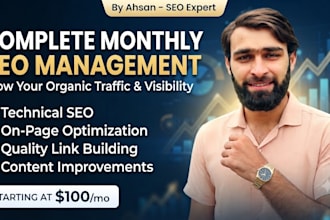 provide complete monthly SEO management for your website