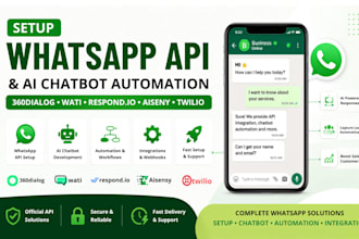 setup whatsapp API 360dialog wati respond io aisensy twilio chatbot gupshup