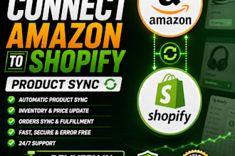 urgently connect amazon to shopify and sync products in 24 to 48 hours