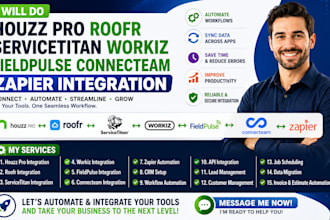 do houzz pro roofr servicetitan workiz fieldpulse connecteam zapier integration