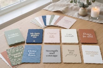 design custom affirmation prayer scripture flash cards digital use