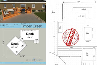 design deck permit drawings with structural framing plans