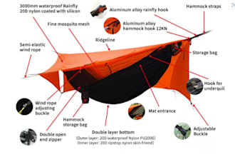 design custom 3d ultralight hammock tent with manufacturing ready tech pack
