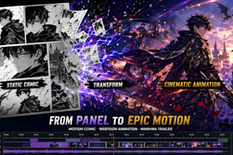 animate your manga webtoon into a cinematic motion comic book trailer