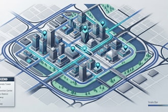 design custom vector map for business travel and event