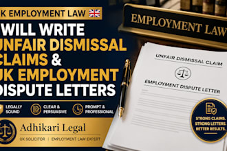 write unfair dismissal claims and UK employment dispute letters