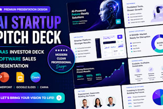 design ai startup pitch deck, saas investor deck, software sales presentation