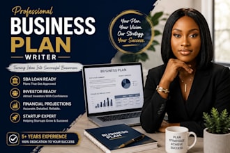 write a professional business plan, financial plan for sba loan
