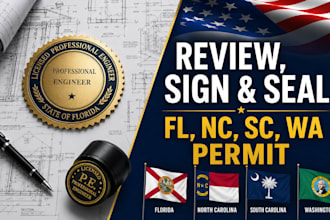draw review sign seal architectural engineering seal  washington sc nc florida