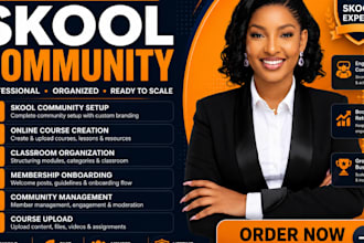 setup skool community skool online course skool manager skool setup