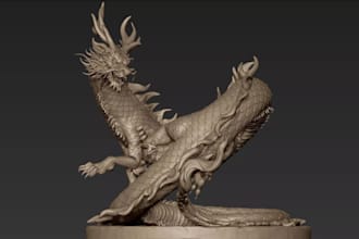sculpt 3d oriental dragon model, tabletop miniature, dragon statues for printing