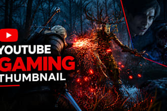 design youtube gaming thumbnails and clickbait thumbnails