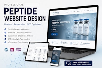 design a professional peptide website, biotech and supplement website