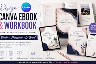 design editable canva ebook, workbook, pdf lead magnet, canva ebook and workbook