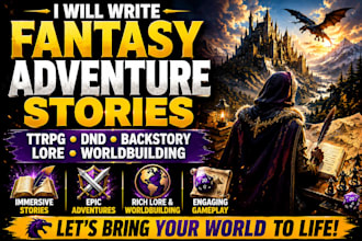 write fantasy adventure story, ttrpg dnd backstory and worldbuilding