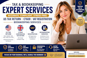 prepare US tax return, ct600, vat registration, bookkeeping services