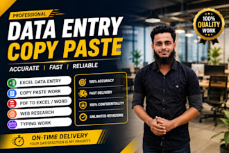 do accurate data entry, copy paste, and web research