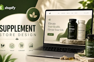 design health supplement shopify store nutraceutical health supplement website