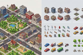 design isometric tilemap, tileset isometric game environment, indie game project