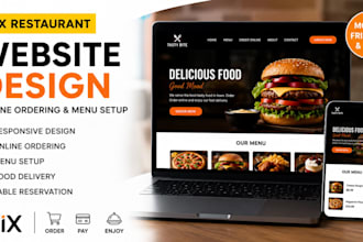 design professional wix restaurant website page online ordering menu setup