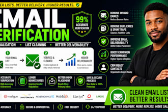 verify emails, clean email lists and improve email deliverability