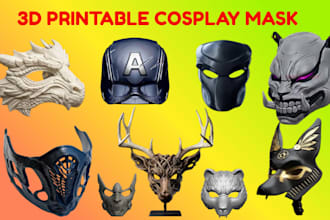 create anime cosplay mask helmet and prop stl for 3d printing